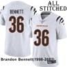 White Embroidered Brandon Bennett Cincinnati Bengals #36 Stitched Jersey