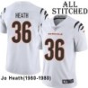 White Embroidered Jo Heath Cincinnati Bengals #36 Stitched Jersey