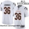 White Embroidered Stanford Jennings Cincinnati Bengals #36 Stitched Jersey