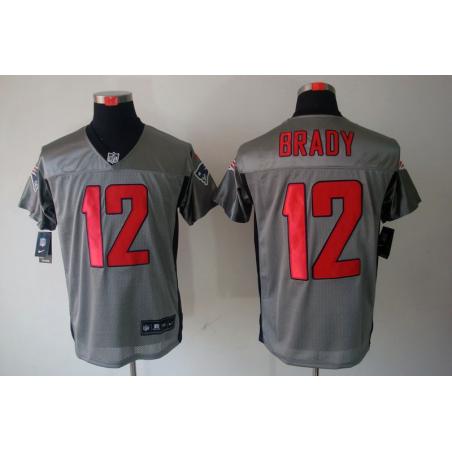 [NEW,Gray-Shadow]Tom Brady Football Jersey -New England #12 Gray Jersey