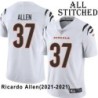 White Embroidered Ricardo Allen Cincinnati Bengals #37 Stitched Jersey