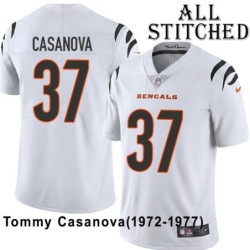 White Embroidered Tommy Casanova Cincinnati Bengals #37 Stitched Jersey