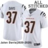 White Embroidered Jalen Davis Cincinnati Bengals #37 Stitched Jersey