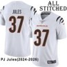 White Embroidered PJ Jules Cincinnati Bengals #37 Stitched Jersey