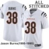 White Embroidered Jason Burns Cincinnati Bengals #38 Stitched Jersey