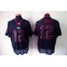 [NEW,Lights-Out]Tom Brady Football Jersey -New England #12 Black Jersey