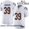 White Embroidered James Johnson Cincinnati Bengals #39 Stitched Jersey