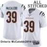 White Embroidered Onterio McCalebb Cincinnati Bengals #39 Stitched Jersey