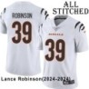 White Embroidered Lance Robinson Cincinnati Bengals #39 Stitched Jersey