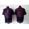 [NEW,Lights-Out]Aaron Hernandez Football Jersey -New England #81 Black Jersey