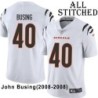 White Embroidered John Busing Cincinnati Bengals #40 Stitched Jersey