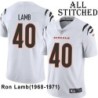 White Embroidered Ron Lamb Cincinnati Bengals #40 Stitched Jersey