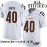 White Embroidered Derron Smith Cincinnati Bengals #40 Stitched Jersey