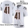 White Embroidered Dave Green Cincinnati Bengals #41 Stitched Jersey