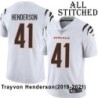 White Embroidered Trayvon Henderson Cincinnati Bengals #41 Stitched Jersey