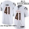 White Embroidered Joe King Cincinnati Bengals #41 Stitched Jersey