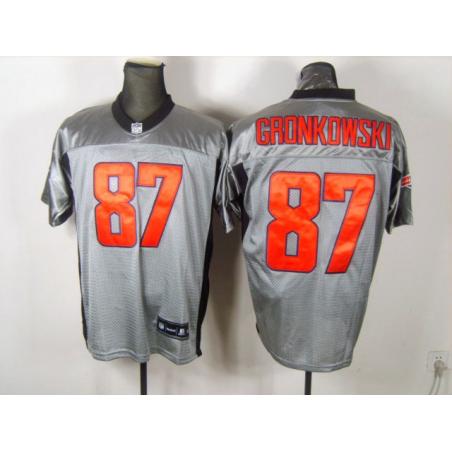 [Rbk,Gray-Shadow]Rob Gronkowski Football Jersey -New England #87 Gray Jersey