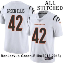 White Embroidered BenJarvus Green-Ellis Cincinnati Bengals #42 Stitched Jersey