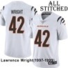 White Embroidered Lawrence Wright Cincinnati Bengals #42 Stitched Jersey
