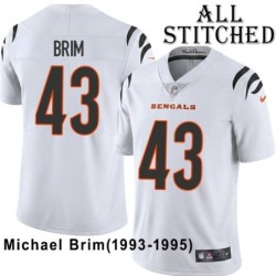 White Embroidered Michael Brim Cincinnati Bengals #43 Stitched Jersey