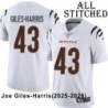 White Embroidered Joe Giles-Harris Cincinnati Bengals #43 Stitched Jersey