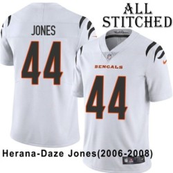 White Embroidered Herana-Daze Jones Cincinnati Bengals #44 Stitched Jersey