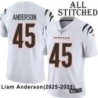 White Embroidered Liam Anderson Cincinnati Bengals #45 Stitched Jersey