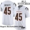 White Embroidered Rogers Beckett Cincinnati Bengals #45 Stitched Jersey