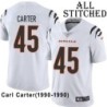 White Embroidered Carl Carter Cincinnati Bengals #45 Stitched Jersey