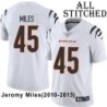 White Embroidered Jeromy Miles Cincinnati Bengals #45 Stitched Jersey