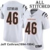 White Embroidered Jeff Cothran Cincinnati Bengals #46 Stitched Jersey