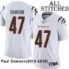 White Embroidered Paul Dawson Cincinnati Bengals #47 Stitched Jersey