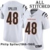 White Embroidered Philip Spiller Cincinnati Bengals #48 Stitched Jersey
