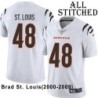White Embroidered Brad St. Louis Cincinnati Bengals #48 Stitched Jersey