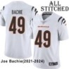 White Embroidered Joe Bachie Cincinnati Bengals #49 Stitched Jersey