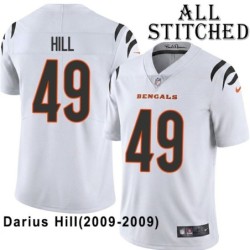 White Embroidered Darius Hill Cincinnati Bengals #49 Stitched Jersey
