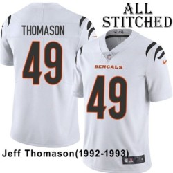 White Embroidered Jeff Thomason Cincinnati Bengals #49 Stitched Jersey