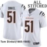 White Embroidered Tom Dinkel Cincinnati Bengals #51 Stitched Jersey