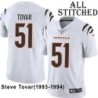 White Embroidered Steve Tovar Cincinnati Bengals #51 Stitched Jersey