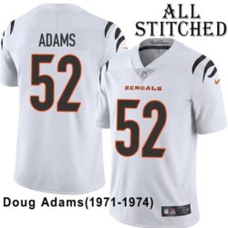 White Embroidered Doug Adams Cincinnati Bengals #52 Stitched Jersey