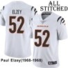 White Embroidered Paul Elzey Cincinnati Bengals #52 Stitched Jersey