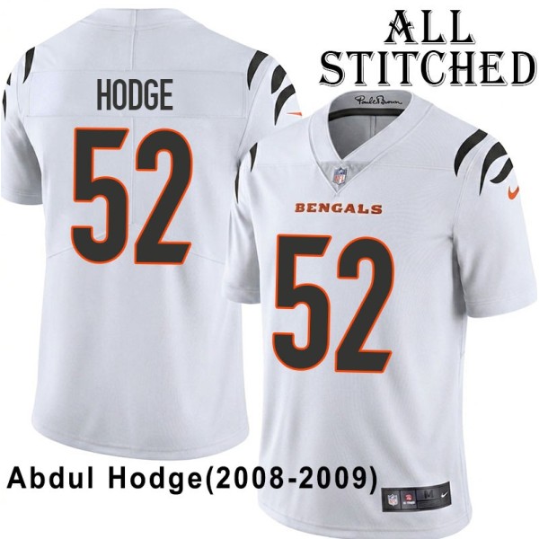 White Embroidered Abdul Hodge Cincinnati Bengals #52 Stitched Jersey