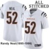 White Embroidered Randy Neal Cincinnati Bengals #52 Stitched Jersey