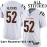 White Embroidered Gary Reasons Cincinnati Bengals #52 Stitched Jersey