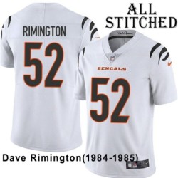 White Embroidered Dave Rimington Cincinnati Bengals #52 Stitched Jersey