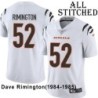 White Embroidered Dave Rimington Cincinnati Bengals #52 Stitched Jersey