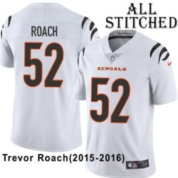 White Embroidered Trevor Roach Cincinnati Bengals #52 Stitched Jersey