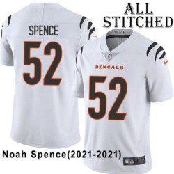 White Embroidered Noah Spence Cincinnati Bengals #52 Stitched Jersey