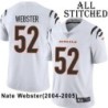 White Embroidered Nate Webster Cincinnati Bengals #52 Stitched Jersey