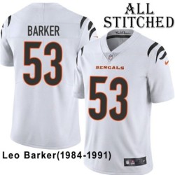 White Embroidered Leo Barker Cincinnati Bengals #53 Stitched Jersey
